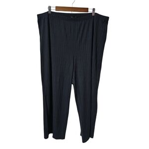 Eileen Fisher Tencel Wide Rib Straight Pants – Size 3X | Black